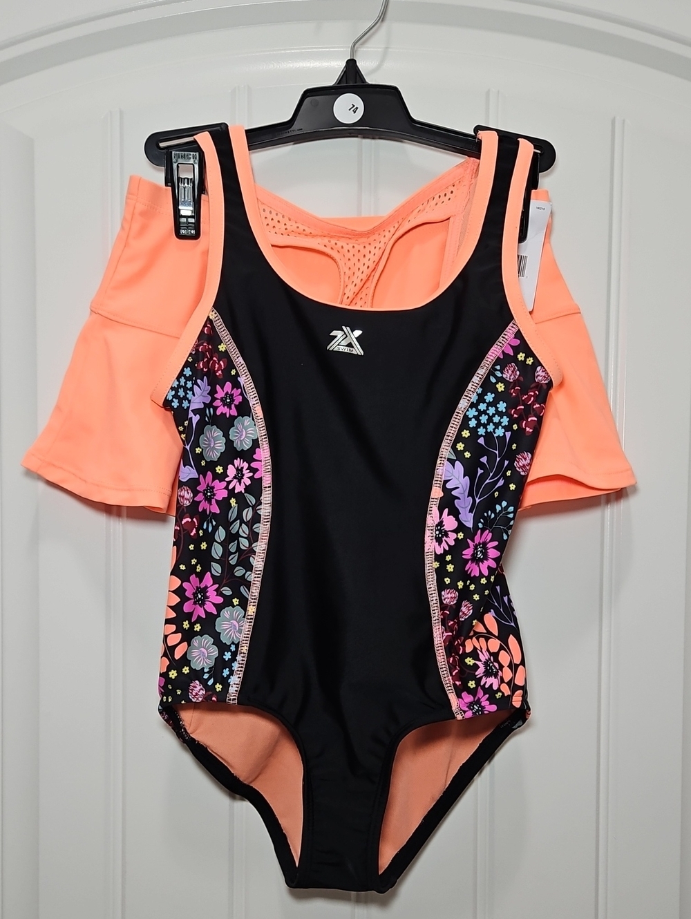 ZeroXposur One-Piece Swimsuit w/ Skirt New XS 6/6X Girl's Floral Beach Modest